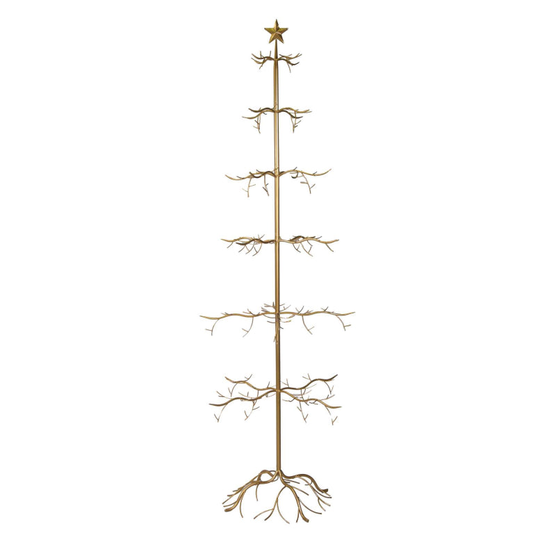 Albero di natale metallo oro cm 73x73h200