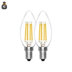 Alca power lampada a led oliva a filamento da 4w e14 550lm 4000°k - 2pz