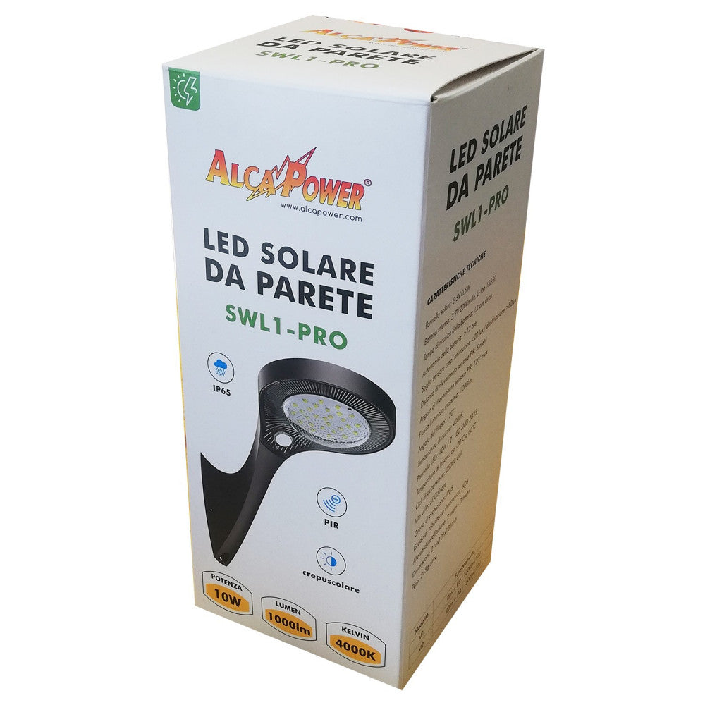 Alca power lampada a led solare da parete 10w 1000 lumen