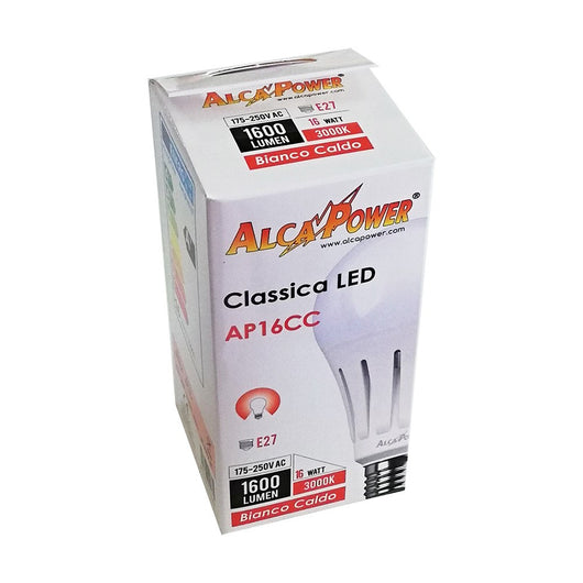 Alca power lampada classica a led da 16w e27 1600lm, scegli il tipo di luce  bianco naturale