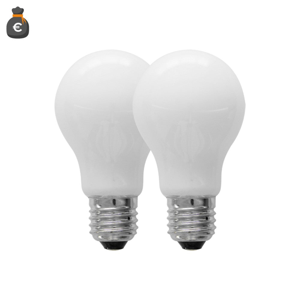 Alca power lampada classica a led vetro bianco da 8w 1100lm 4000k e27 - 2pz