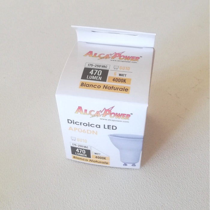 Alca power lampada dicroica a led da 6w 230v 4000k gu10