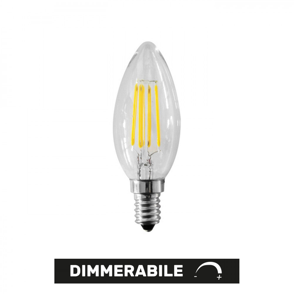 Alca power lampada oliva dimmerabile a led da 6w-51w 650lm 4000k e14