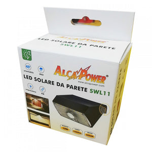 Alca power lampada proiettore solare da parete 20 led da 0,5w 1000 lumen