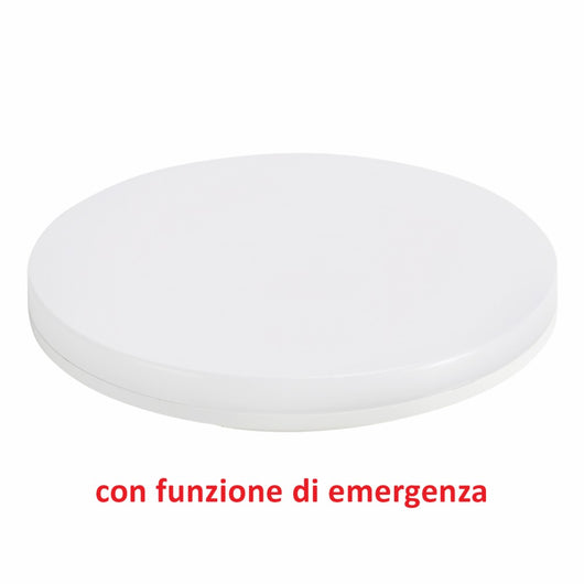 Alca power plafoniera led tonda 24w 2000lm ip54 con funzione di emergenza - per esterni ed interni