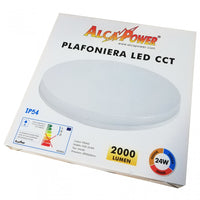 Alca power plafoniera led tonda 24w 2000lm ip54 con funzione di emergenza - per esterni ed interni