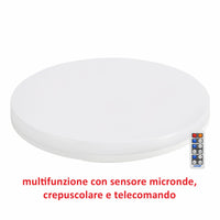 Alca power plafoniera led tonda 24w 2000lm ip54 con sensore microonde e crepuscolare - per esterni ed interni