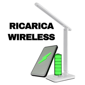 Alca power vera lampada da tavolo 5w 250lm con caricatore wireless per smartphone