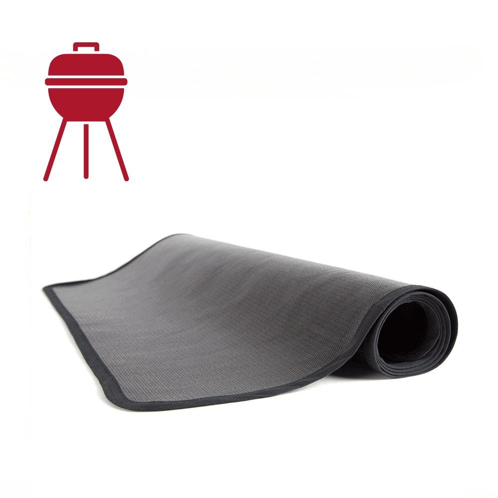 Tappetino ignifugo (100x75 cm) per barbecue esterno, impermeabile, protegge il pavimento da grill e bracieri.