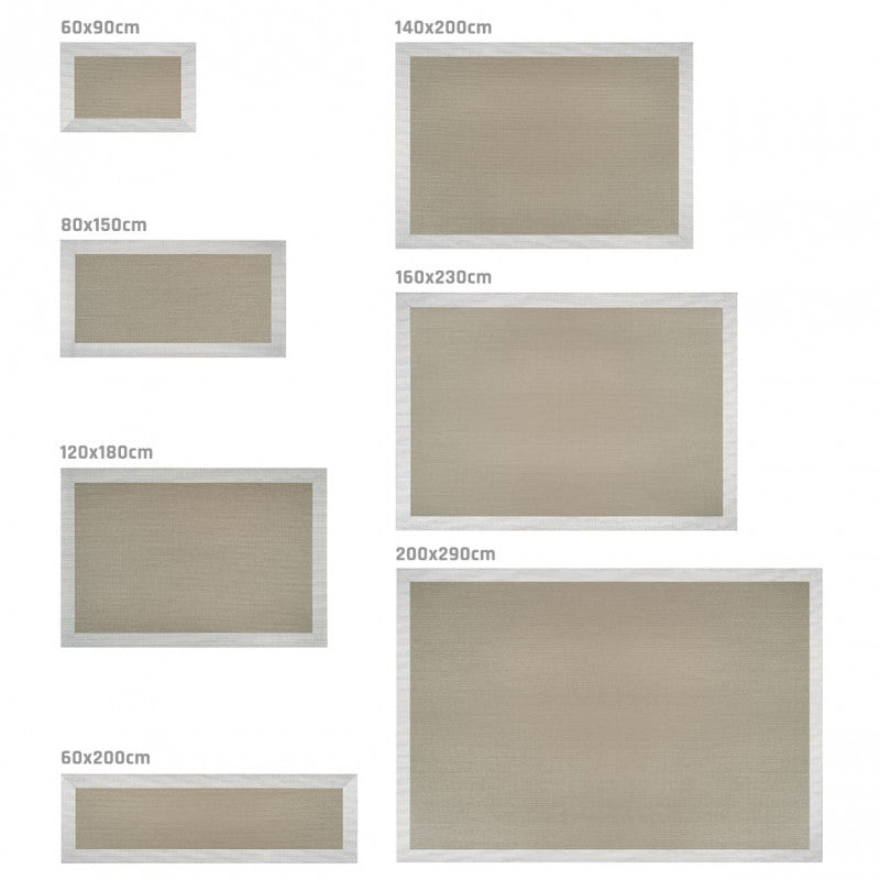 Tappeto Vinile Deblon in PVC Antiscivolo e Resistente, per interni ed esterni. Sabbia-Bianco 160x230 cm