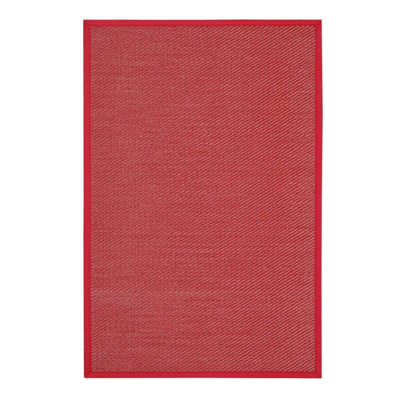 Tappeto Con Bordatura, Vinile Deblon in PVC Antiscivolo e Resistente. Rosso 60x 90 cm