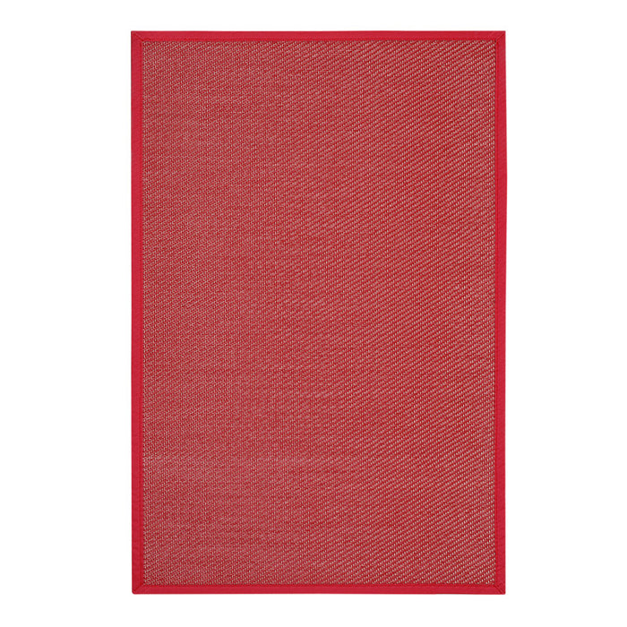 Tappeto Con Bordatura, Vinile Deblon in PVC Antiscivolo e Resistente. Rosso 80x150 cm