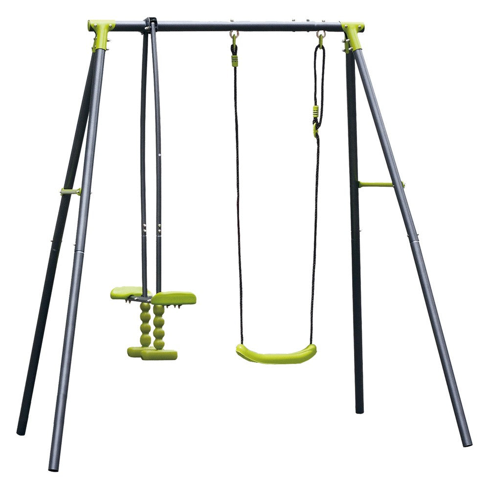 Altalena Con Cavalcabile 'Baby Swing Set' 2 Posti - Cm 195 X 153 X H 195, Taglia: 3 Posti - Cm 269 X 153 X H 195