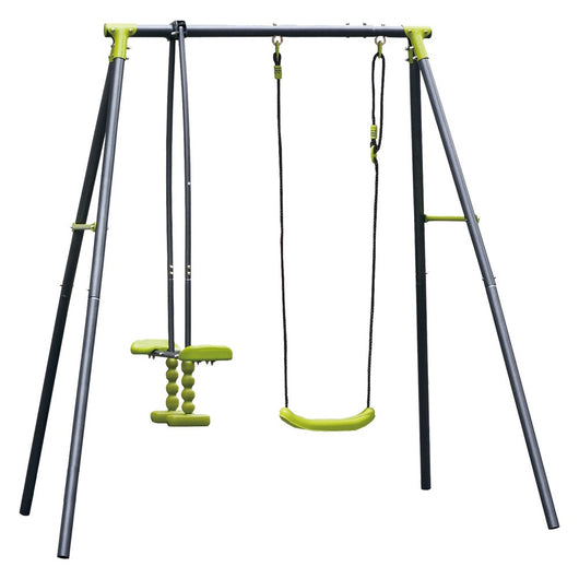 Altalena Con Cavalcabile 'Baby Swing Set' 2 Posti - Cm 195 X 153 X H 195, Taglia: 2 Posti - Cm 195 X 153 X H 195