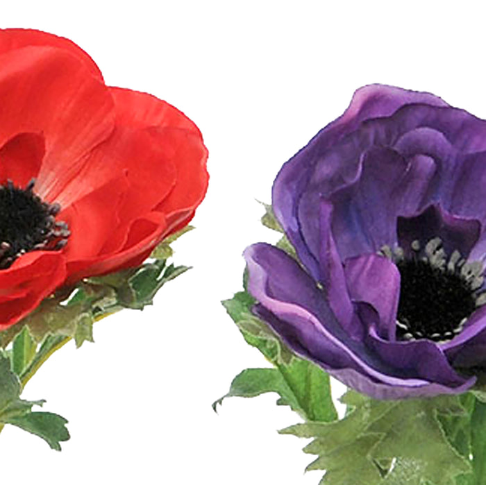 Set 12 Fiori Artificiali di Anemone H 37 cm