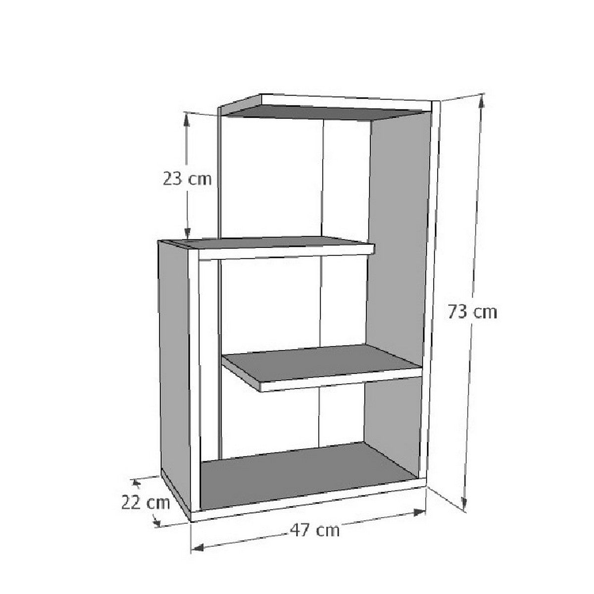 Libreria Anna, Rovere, Truciolare Melaminico, 47x22x73 cm, EPIKASA