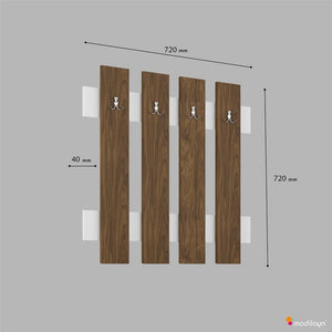 Appendiabiti da Parete Morena, Noce, Truciolare Melaminico, 72x4x72 cm, EPIKASA