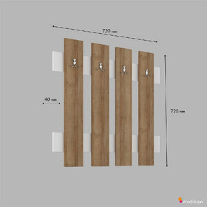 Appendiabiti da Parete Morena, Cordoba, Truciolare Melaminico, 72x4x72 cm, EPIKASA