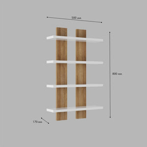 Mensola Lella, Rovere, Truciolare Melaminico, 50x17x80 cm, EPIKASA