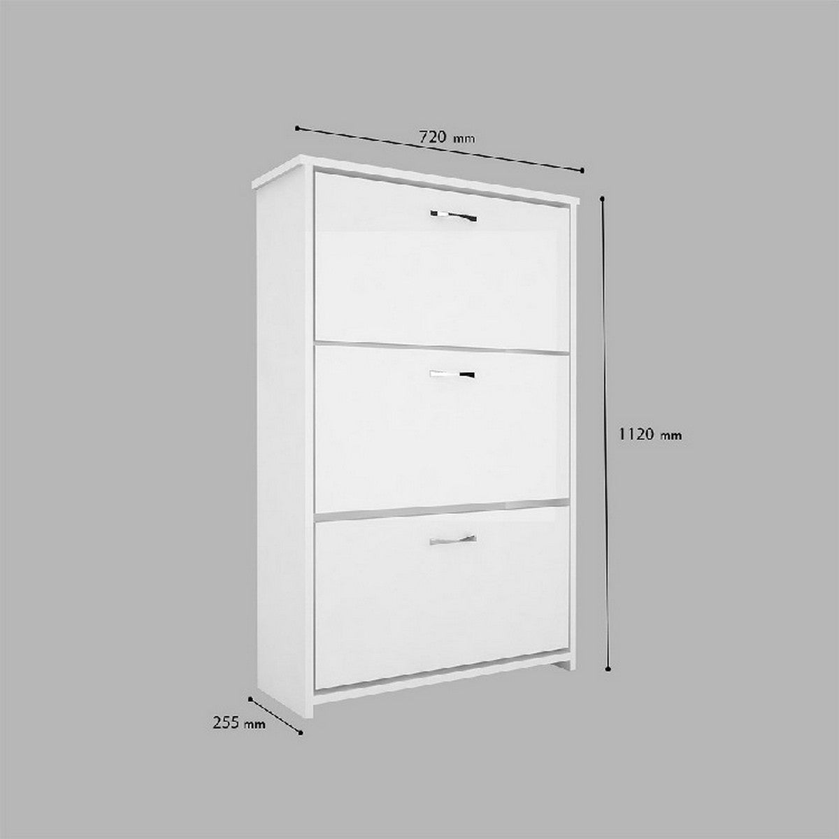 Scarpiera Tea, Bianco, Truciolare Melaminico, 72x25,5x112 cm, EPIKASA