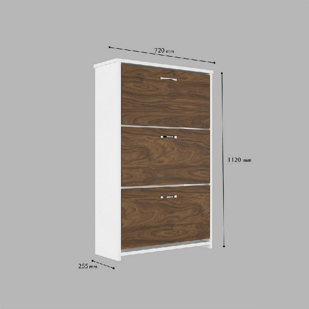 Scarpiera Tea, Noce, Truciolare Melaminico, 72x25,5x112 cm, EPIKASA