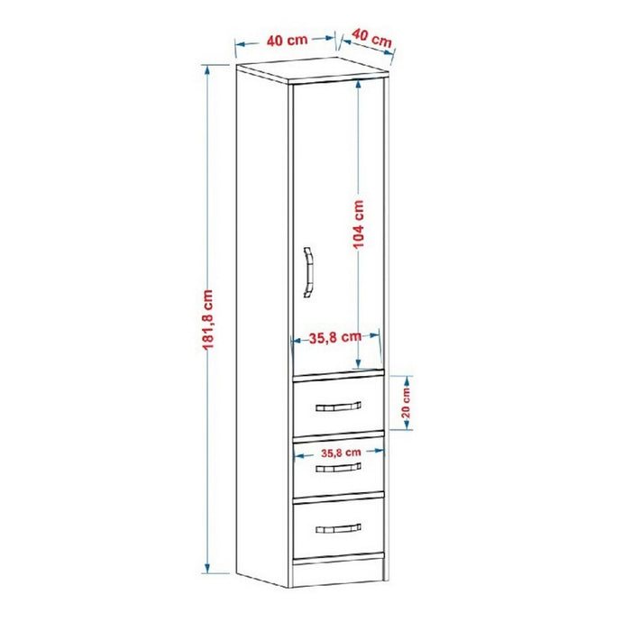 Mobile Multiuso Silvia, Rovere, Truciolare Melaminico, 40x40x181,8 cm, EPIKASA