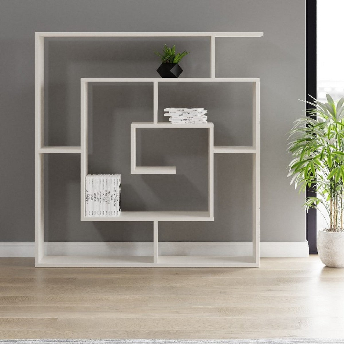 Libreria Giusi, Bianco, Truciolare Melaminico, 125x22x129 cm, EPIKASA