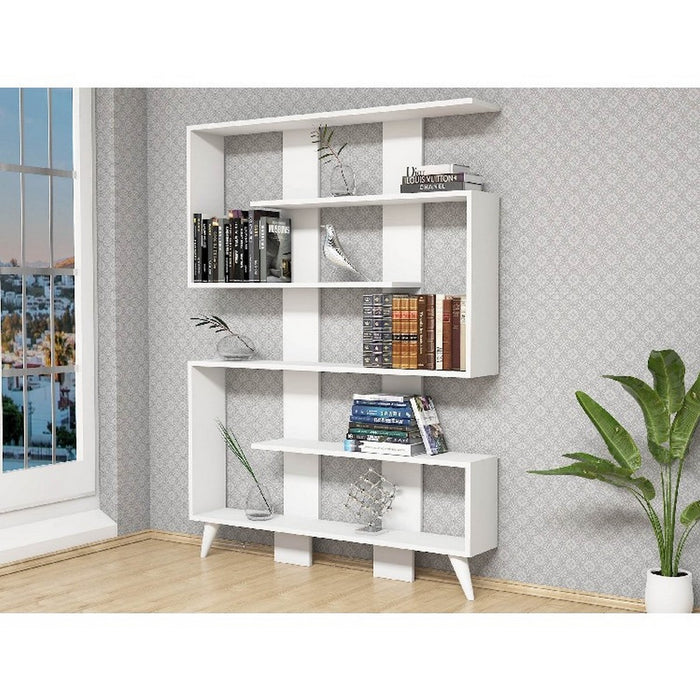 Libreria Clarissa, Bianco, Truciolare Melaminico, 120x22x164 cm, EPIKASA