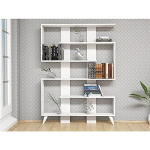 Libreria Clarissa, Bianco, Truciolare Melaminico, 120x22x164 cm, EPIKASA