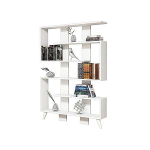 Libreria Clarissa, Bianco, Truciolare Melaminico, 120x22x164 cm, EPIKASA