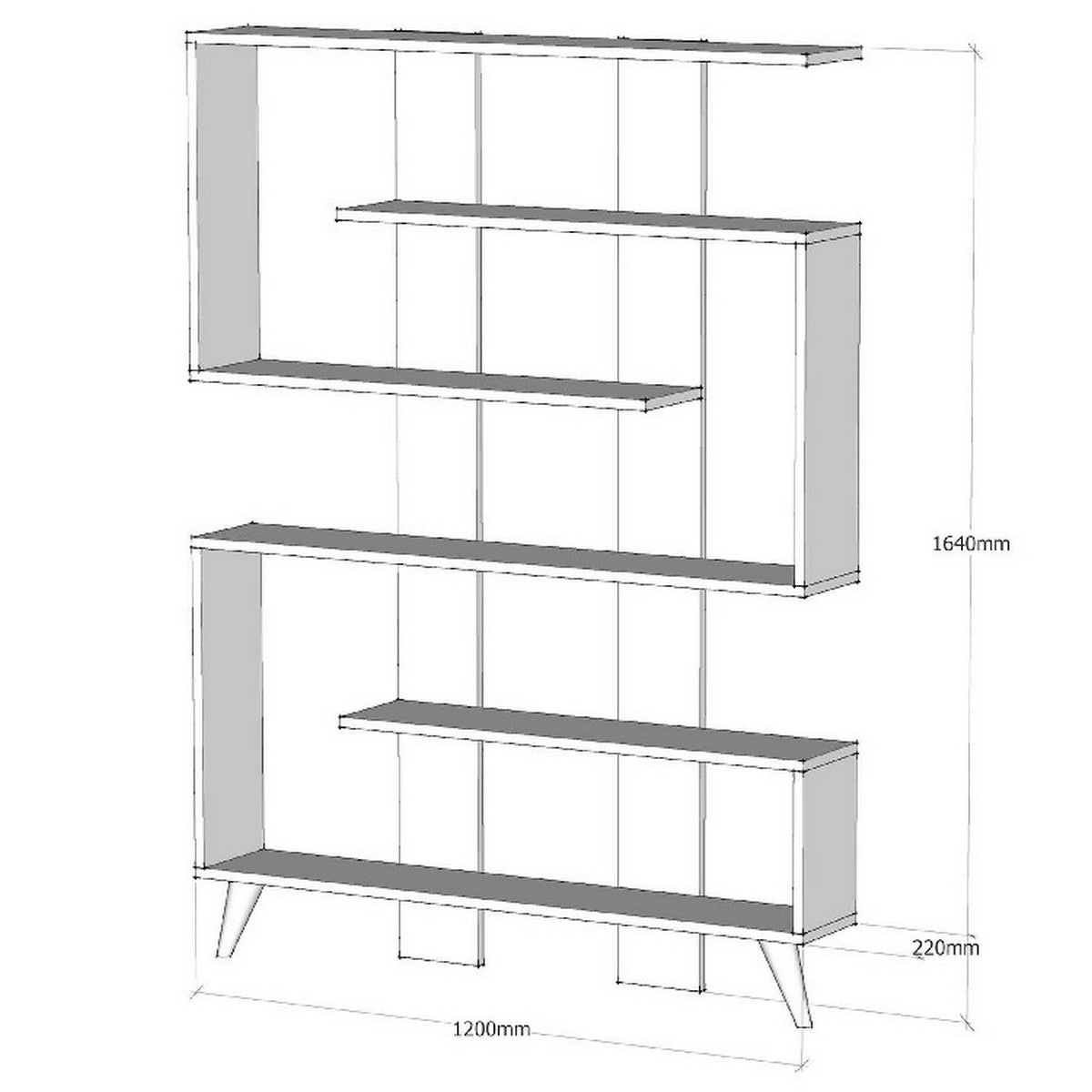 Libreria Clarissa, Bianco, Truciolare Melaminico, 120x22x164 cm, EPIKASA