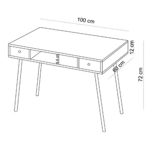 Scrivania Gioia, Rovere, Truciolare Melaminico, 100x60x72 cm, EPIKASA