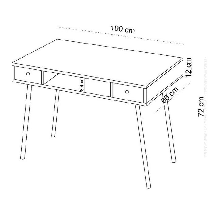 Scrivania Gioia, Rovere, Truciolare Melaminico, 100x60x72 cm, EPIKASA