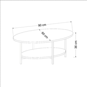 Tavolino Miriam, Noce, Truciolare Melaminico, 90x65x35 cm, EPIKASA