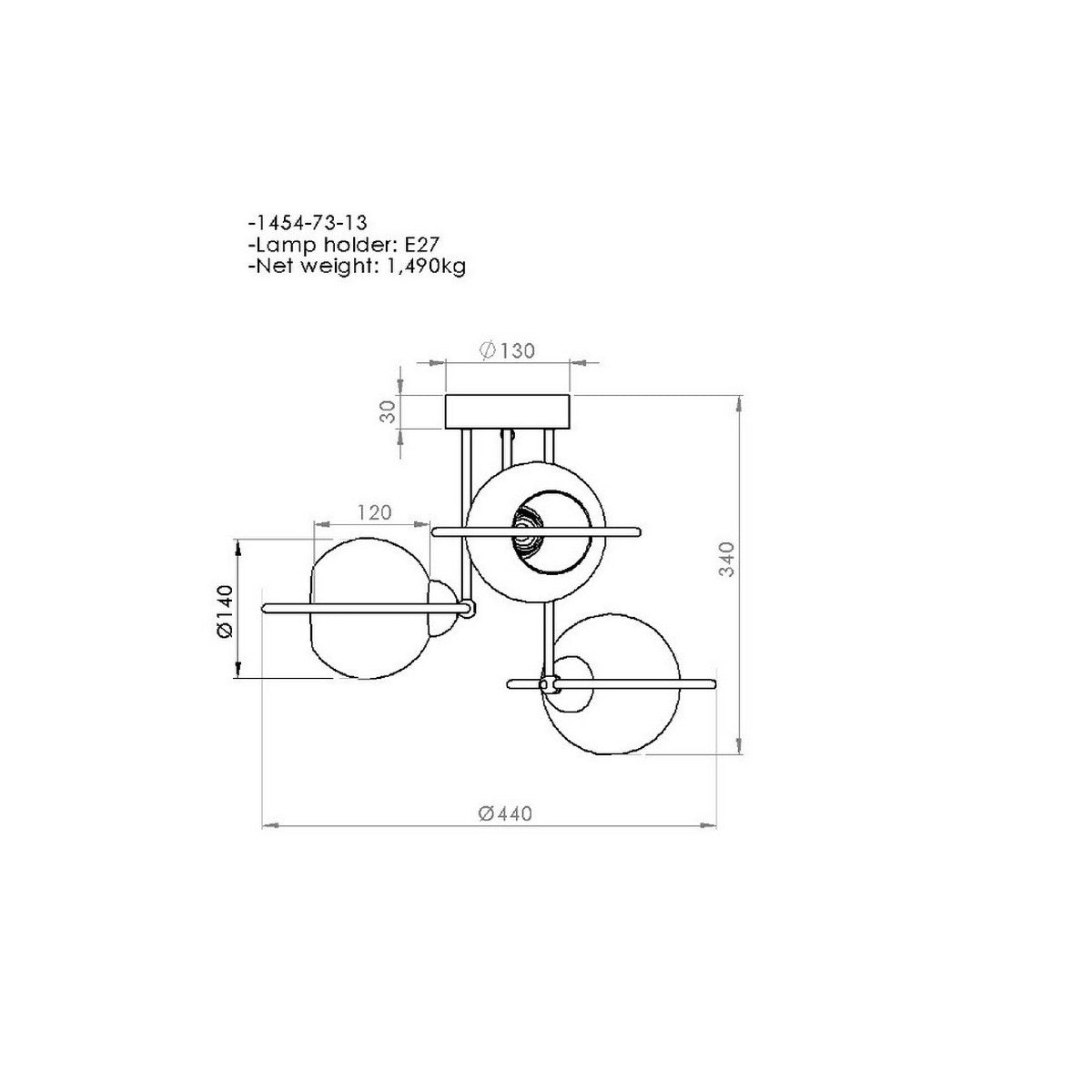 Lampada a Soffitto Sassari, Nero, Metallo, 44x44x34 cm, EPIKASA