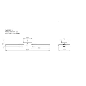 Lampada a Soffitto Como, Legno, Metallo, 62x17x9 cm, EPIKASA