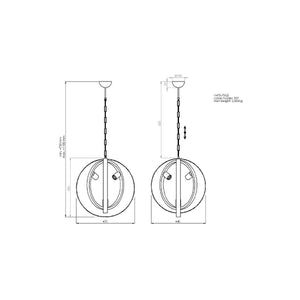 Lampada a Sospensione Treviso, Oro, Metallo, 44x47x110 cm, EPIKASA