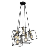 Lampada a Sospensione Milano, Nero, Metallo, 43x43x117 cm, EPIKASA