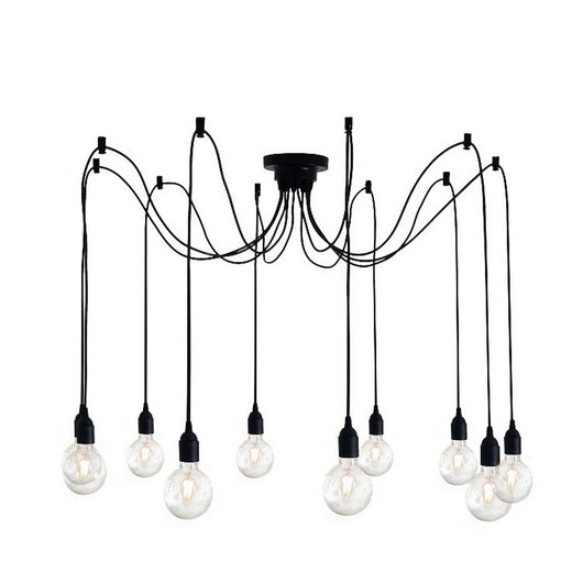 Lampada a Sospensione Wire, Nero, Metallo, 120x120x63 cm, EPIKASA