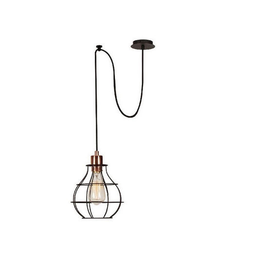 Lampada a Sospensione Wire-Fall, Nero, Metallo, 100x20x113 cm, EPIKASA