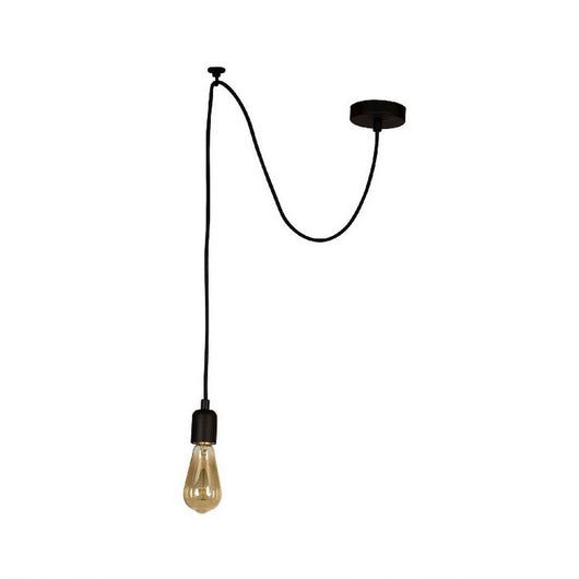 Lampada a Sospensione Wire, Nero, Metallo, 90x12x93 cm, EPIKASA