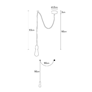 Lampada a Sospensione Andria, Nero, Metallo, 90x12x93 cm, EPIKASA