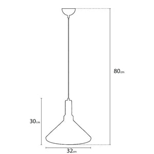 Lampada a Sospensione Firenze, Nero, Metallo, 32x32x80 cm, EPIKASA