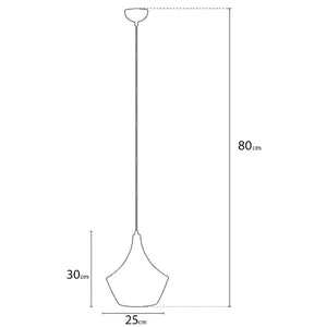 Lampada a Sospensione Firenze, Nero, Metallo, 25x25x80 cm, EPIKASA