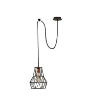 Lampada a Sospensione Barletta, Nero, Metallo, 100x35x116 cm, EPIKASA