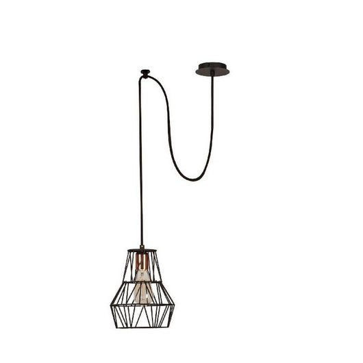 Lampada a Sospensione Wire-Fall, Nero, Metallo, 100x35x116 cm, EPIKASA