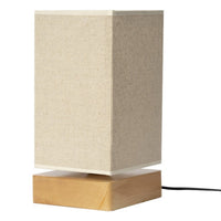 Lampada da Tavolo Well, Beige, Legno, 14x14x27 cm, EPIKASA