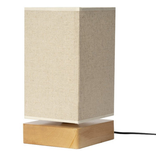 Lampada da Tavolo Viterbo, Beige, Legno, 14x14x27 cm, EPIKASA