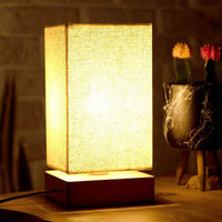 Lampada da Tavolo Well, Beige, Legno, 14x14x27 cm, EPIKASA