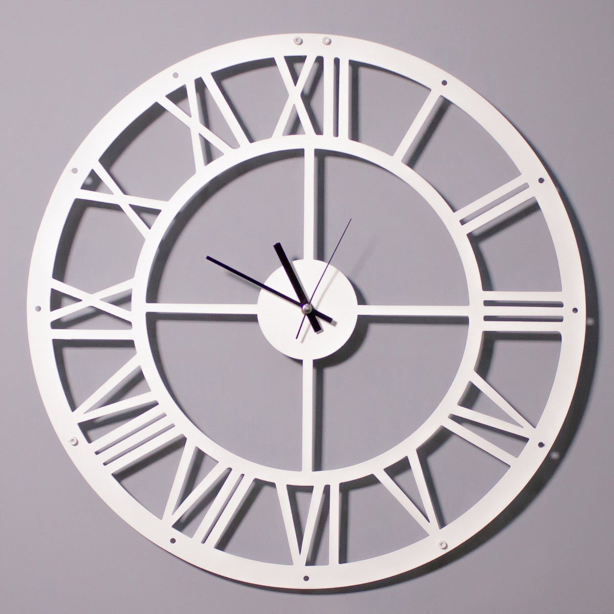 Orologio da Parete Vintage 3, Bianco, Metallo, 50x0,16x50 cm, EPIKASA